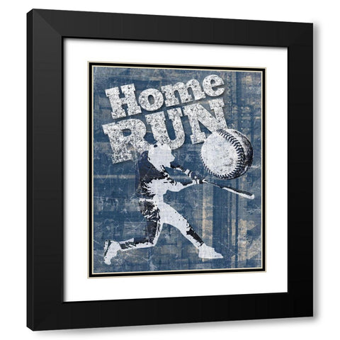 Home Run Hitter Black Modern Wood Framed Art Print with Double Matting by Craven, Katrina