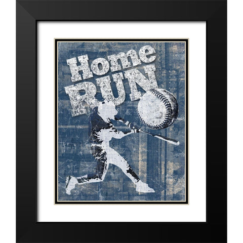 Home Run Hitter Black Modern Wood Framed Art Print with Double Matting by Craven, Katrina