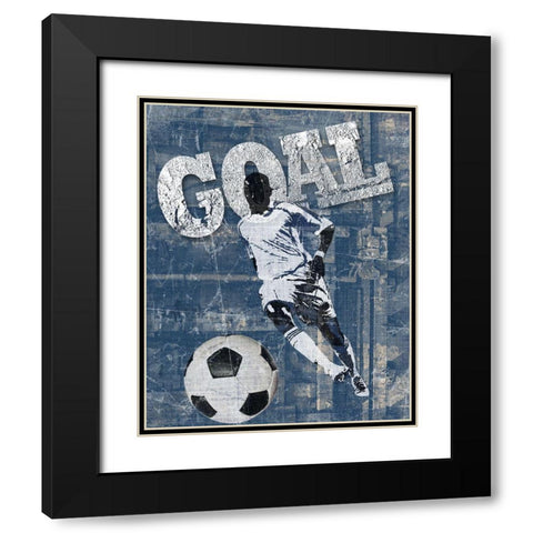 Goal Scorer Black Modern Wood Framed Art Print with Double Matting by Craven, Katrina