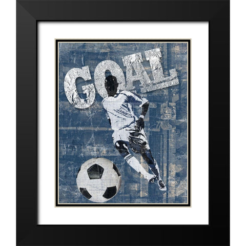 Goal Scorer Black Modern Wood Framed Art Print with Double Matting by Craven, Katrina