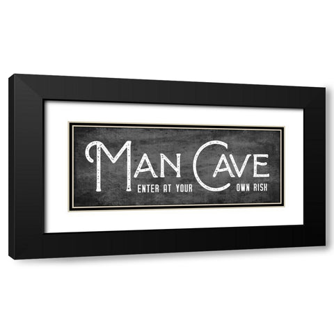 Man Cave Black Modern Wood Framed Art Print with Double Matting by CAD Designs