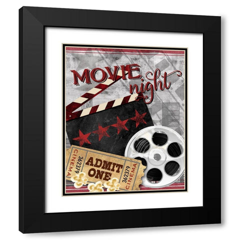 Movie Night II Black Modern Wood Framed Art Print with Double Matting by Knutsen, Conrad