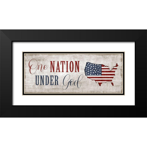 One Nation Under God Black Modern Wood Framed Art Print with Double Matting by Carpentieri, Natalie