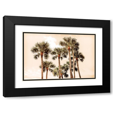 Blushing Palms Black Modern Wood Framed Art Print with Double Matting by Carpentieri, Natalie