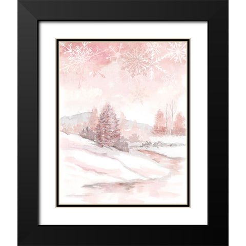 Blush Winter Black Modern Wood Framed Art Print with Double Matting by Nan