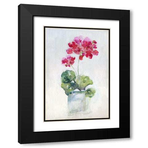 Soft Geranium II Black Modern Wood Framed Art Print with Double Matting by Swatland, Sally