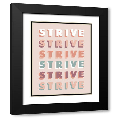 Strive Black Modern Wood Framed Art Print with Double Matting by CAD Designs