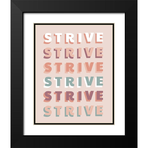 Strive Black Modern Wood Framed Art Print with Double Matting by CAD Designs