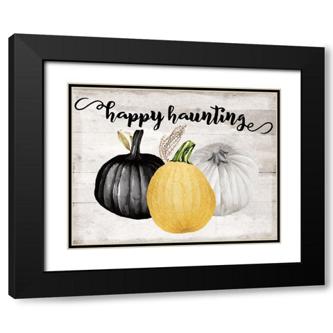 Happy Haunting Black Modern Wood Framed Art Print with Double Matting by Santiago, Daniela