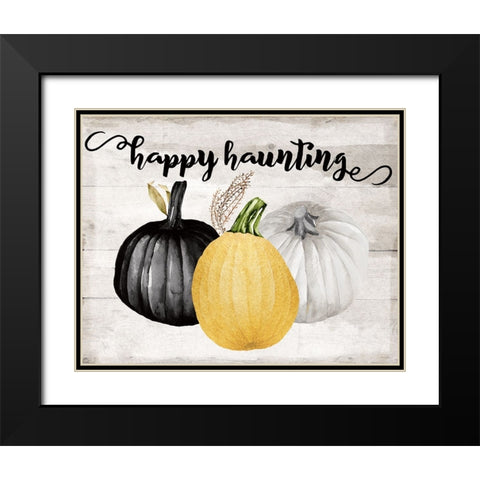 Happy Haunting Black Modern Wood Framed Art Print with Double Matting by Santiago, Daniela