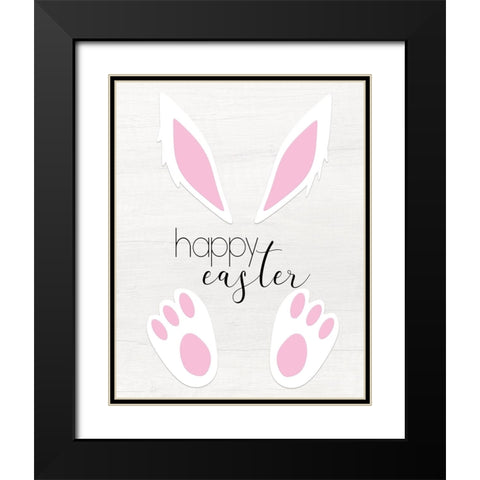 Happy Easter Black Modern Wood Framed Art Print with Double Matting by CAD Designs