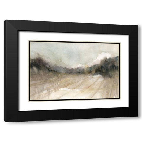 Abstract Fields Black Modern Wood Framed Art Print with Double Matting by Robinson, Carol