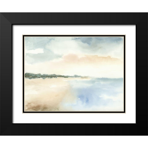 Simple Sea Black Modern Wood Framed Art Print with Double Matting by Nan