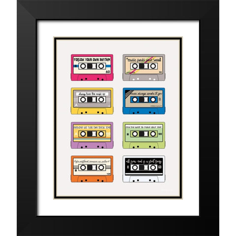 Musical Inspiration Black Modern Wood Framed Art Print with Double Matting by Santiago, Daniela