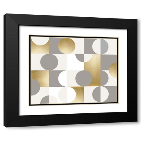 Modern Gold Reflections Black Modern Wood Framed Art Print with Double Matting by Carpentieri, Natalie