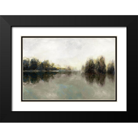 Rainy Sunset Black Modern Wood Framed Art Print with Double Matting by Nan