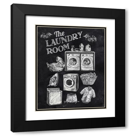 Laundry Room Black Modern Wood Framed Art Print with Double Matting by Knutsen, Conrad