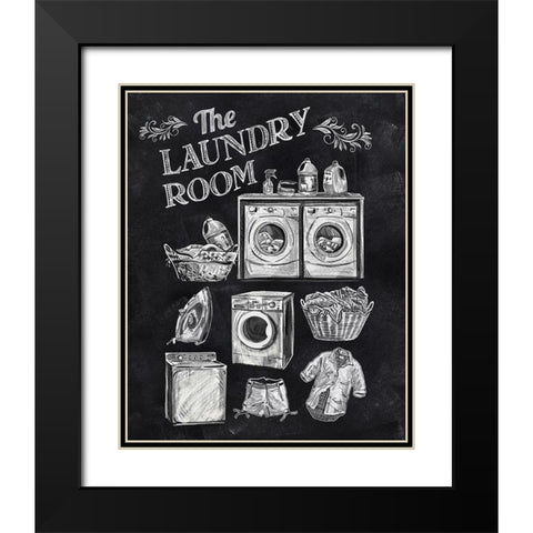 Laundry Room Black Modern Wood Framed Art Print with Double Matting by Knutsen, Conrad