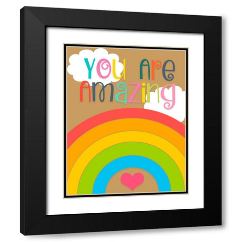 You Are Amazing Black Modern Wood Framed Art Print with Double Matting by CAD Designs