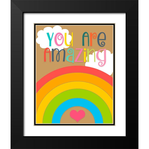 You Are Amazing Black Modern Wood Framed Art Print with Double Matting by CAD Designs