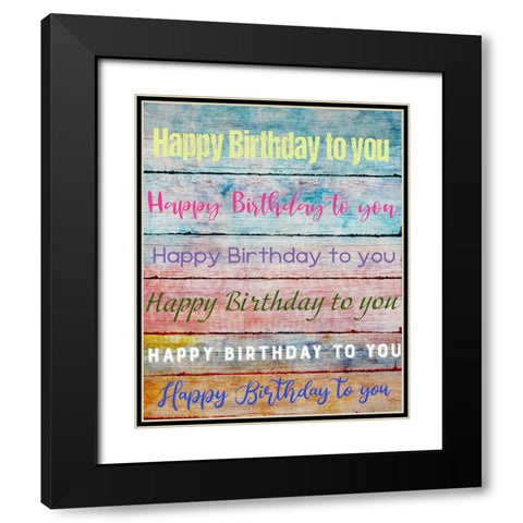 Birthday Song Black Modern Wood Framed Art Print with Double Matting by Knutsen, Conrad