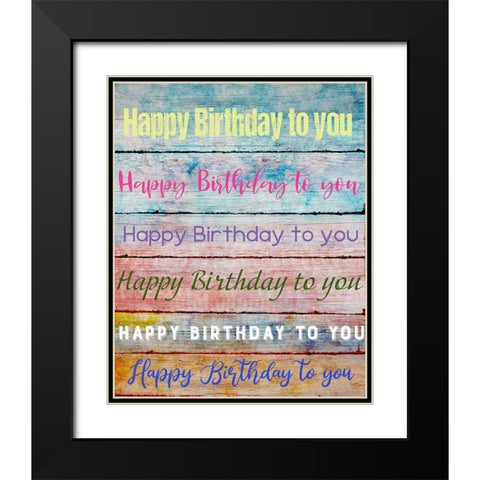 Birthday Song Black Modern Wood Framed Art Print with Double Matting by Knutsen, Conrad
