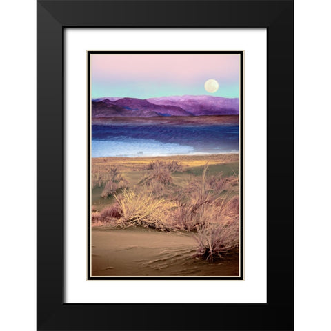 Moonrise, Namibia Black Modern Wood Framed Art Print with Double Matting by Delimont, Danita