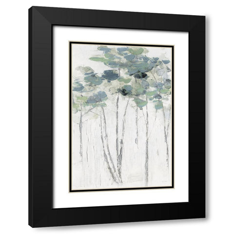 Impasto Tree Line I Black Modern Wood Framed Art Print with Double Matting by Swatland, Sally