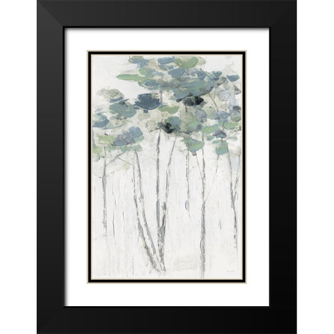 Impasto Tree Line I Black Modern Wood Framed Art Print with Double Matting by Swatland, Sally