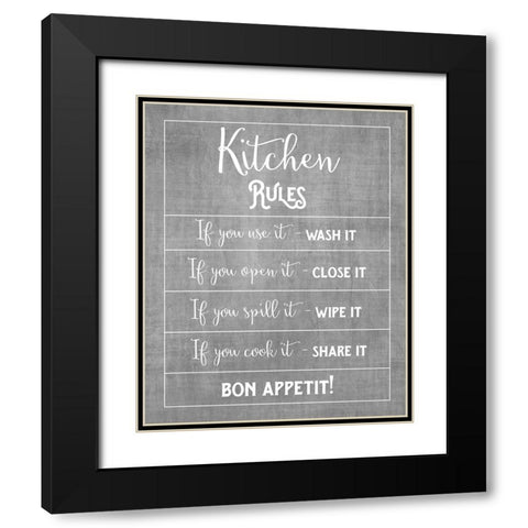 Bon Appetit Black Modern Wood Framed Art Print with Double Matting by Murray, Amanda