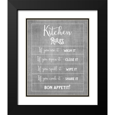 Bon Appetit Black Modern Wood Framed Art Print with Double Matting by Murray, Amanda