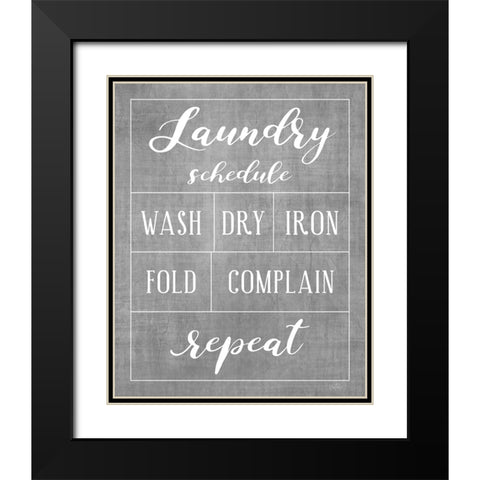 Laundry Schedule Black Modern Wood Framed Art Print with Double Matting by Carpentieri, Natalie