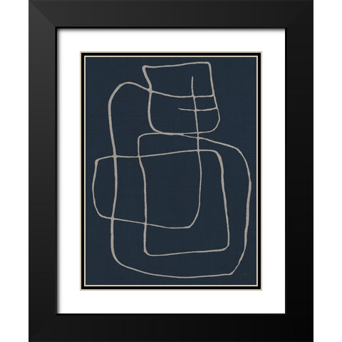 Shapes and Night Sky II Black Modern Wood Framed Art Print with Double Matting by Jill, Susan