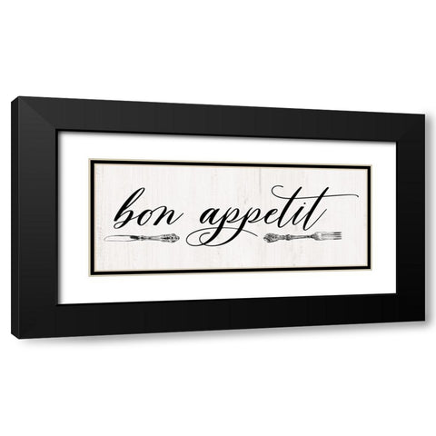 Bon Appetit Black Modern Wood Framed Art Print with Double Matting by Robinson, Carol