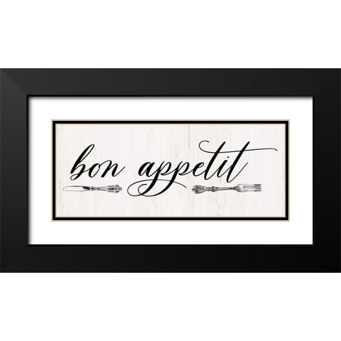 Bon Appetit Black Modern Wood Framed Art Print with Double Matting by Robinson, Carol