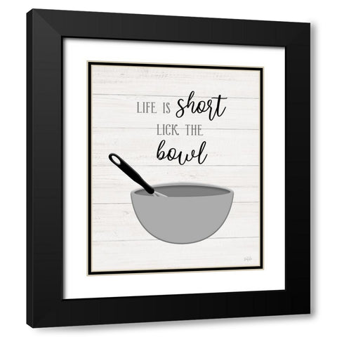 Lick the Bowl Black Modern Wood Framed Art Print with Double Matting by Carpentieri, Natalie