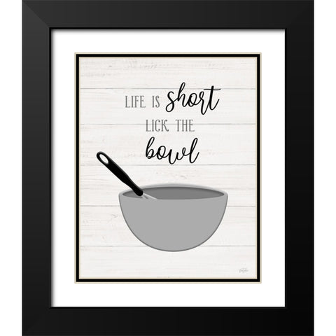 Lick the Bowl Black Modern Wood Framed Art Print with Double Matting by Carpentieri, Natalie