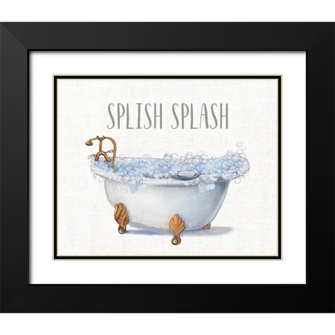 Splish Splash Black Modern Wood Framed Art Print with Double Matting by Brooks, Donna