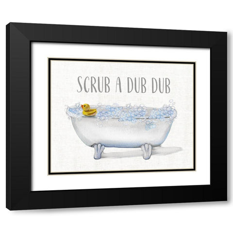 Scrub A Dub Black Modern Wood Framed Art Print with Double Matting by Brooks, Donna