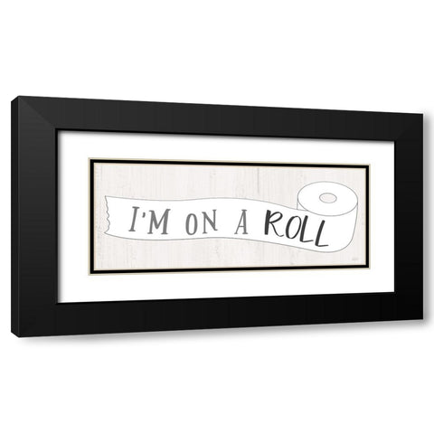 Im On A Roll Black Modern Wood Framed Art Print with Double Matting by Carpentieri, Natalie