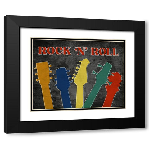 Rock and Roll Black Modern Wood Framed Art Print with Double Matting by Craven, Katrina