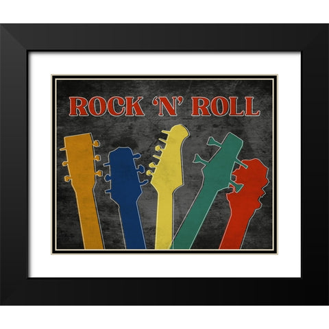 Rock and Roll Black Modern Wood Framed Art Print with Double Matting by Craven, Katrina