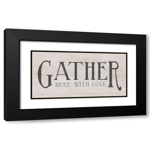 Gather With Love Black Modern Wood Framed Art Print with Double Matting by CAD Designs