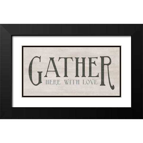Gather With Love Black Modern Wood Framed Art Print with Double Matting by CAD Designs