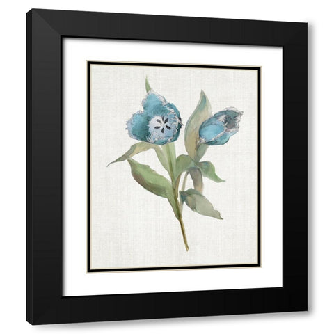 Blue Tulip Picks I Black Modern Wood Framed Art Print with Double Matting by Troise Heidel, Theresa