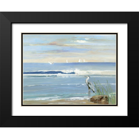 Sunrise Bay Black Modern Wood Framed Art Print with Double Matting by Swatland, Sally