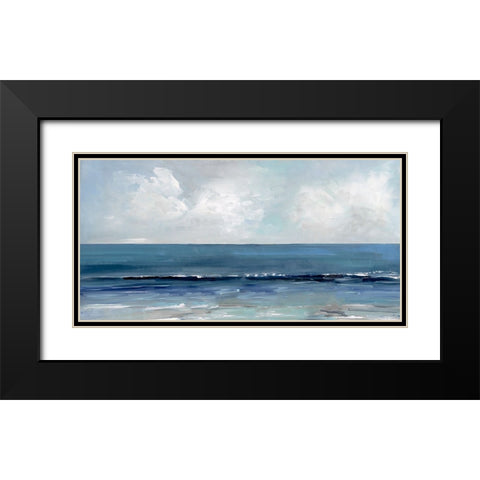 Blue Seas Black Modern Wood Framed Art Print with Double Matting by Swatland, Sally