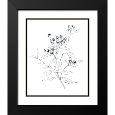 Indigo Sketch I Black Modern Wood Framed Art Print with Double Matting by Robinson, Carol