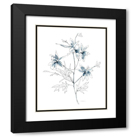 Indigo Sketch II Black Modern Wood Framed Art Print with Double Matting by Robinson, Carol
