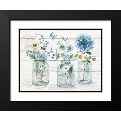 Bottled Blues Black Modern Wood Framed Art Print with Double Matting by Finn, Livi